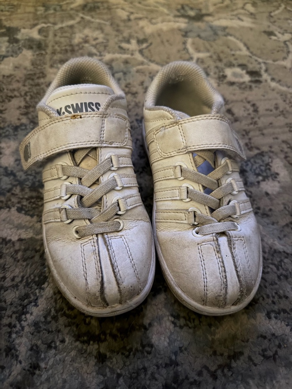 K-Swiss Kids White Hook-and-Loop Sneakers